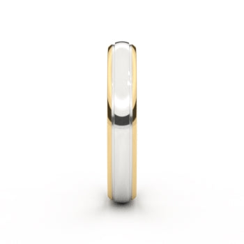 Set trouwringen 18kt geel/wit goud