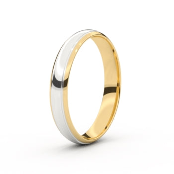 Set trouwringen 18kt geel/wit goud