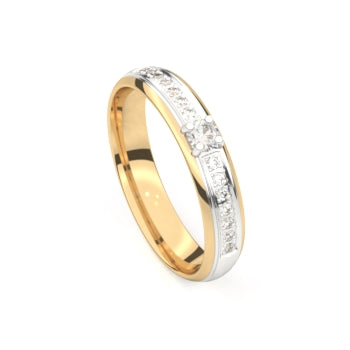 Set trouwringen 18kt geel/wit goud