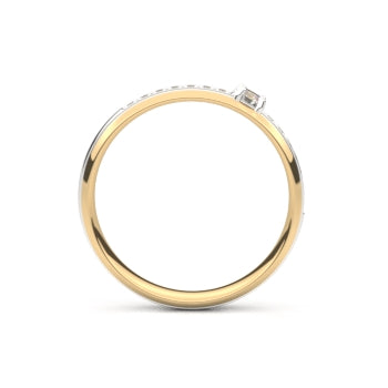 Set trouwringen 18kt geel/wit goud
