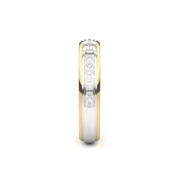 Set trouwringen 18kt geel/wit goud