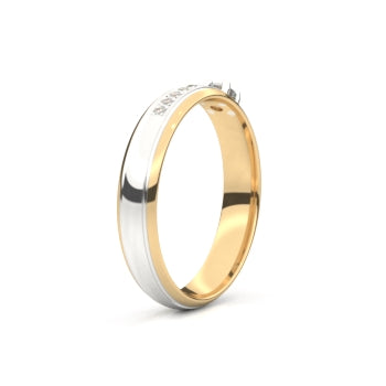 Set trouwringen 18kt geel/wit goud