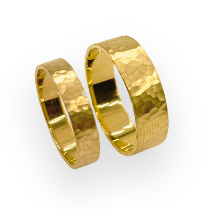 Set trouwringen 18kt geelgoud