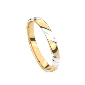 Set trouwringen 18kt geel/wit goud