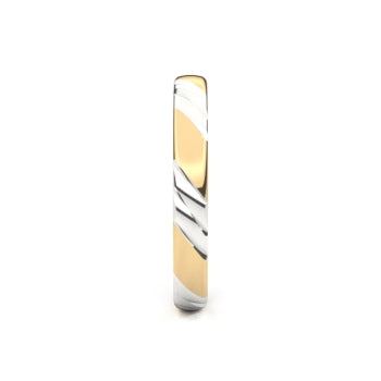 Set trouwringen 18kt geel/wit goud