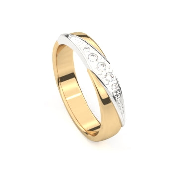 Set trouwringen 18kt geel/wit goud