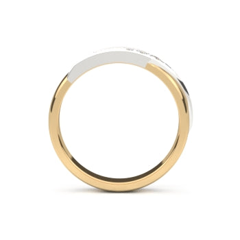 Set trouwringen 18kt geel/wit goud