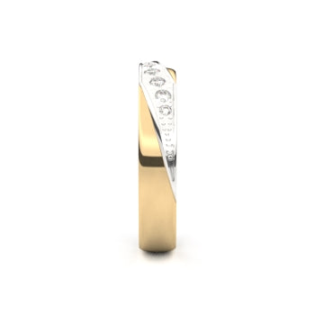 Set trouwringen 18kt geel/wit goud