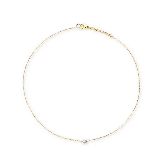 Nanis halsketting in geelgoud met diamant