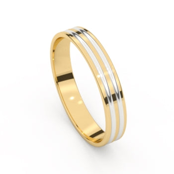 Set trouwringen 18kt geel/wit goud