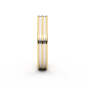 Set trouwringen 18kt geel/wit goud