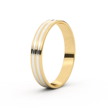 Set trouwringen 18kt geel/wit goud