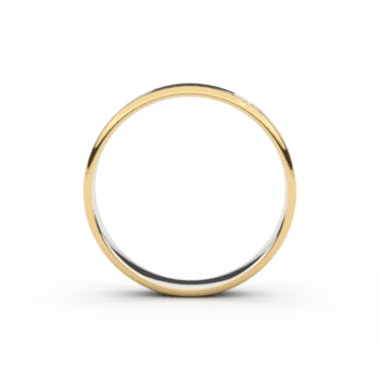 Set trouwringen 18kt geel/wit goud