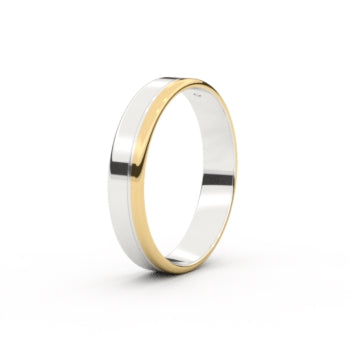 Set trouwringen 18kt geel/wit goud