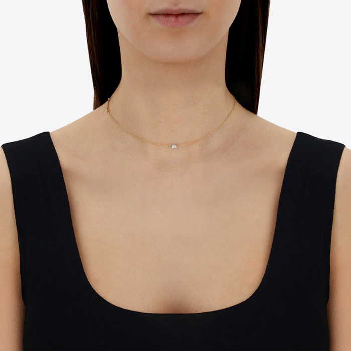 Nanis halsketting in geelgoud met diamant