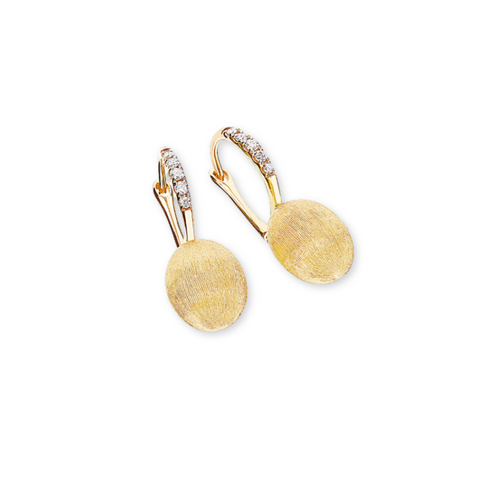 Nanis oorbellen in geelgoud met diamant