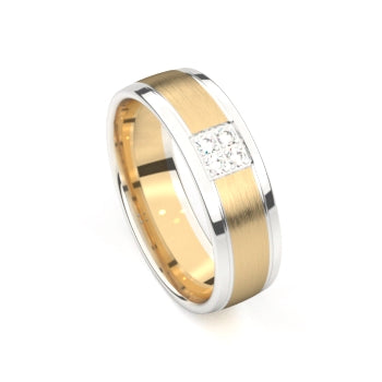 Set trouwringen 18kt geel/wit goud