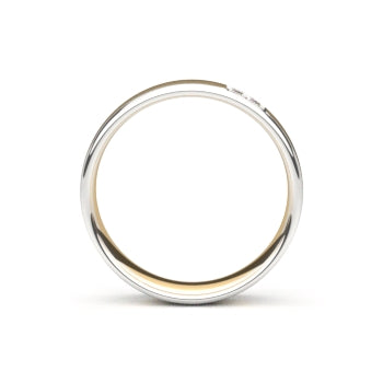 Set trouwringen 18kt geel/wit goud