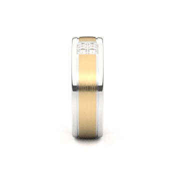 Set trouwringen 18kt geel/wit goud