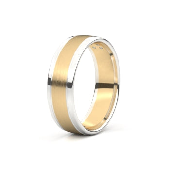 Set trouwringen 18kt geel/wit goud