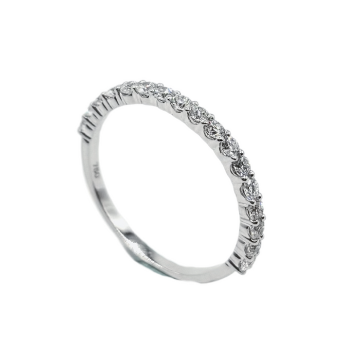 Set trouwringen 18kt witgoud