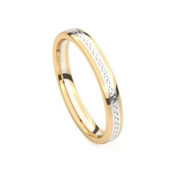 Set trouwringen 18kt geel/wit goud