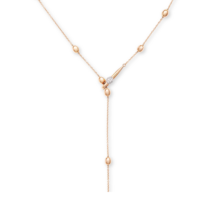 Nanis halsketting in roosgoud met diamant