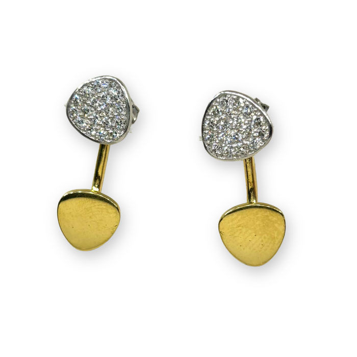 Oorbellen in bicolor goud en diamanten – 18kt
