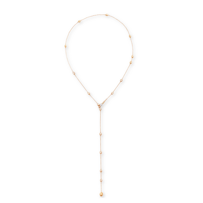 Nanis halsketting in roosgoud met diamant