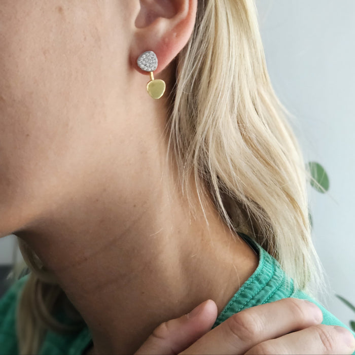 Oorbellen in bicolor goud en diamanten – 18kt