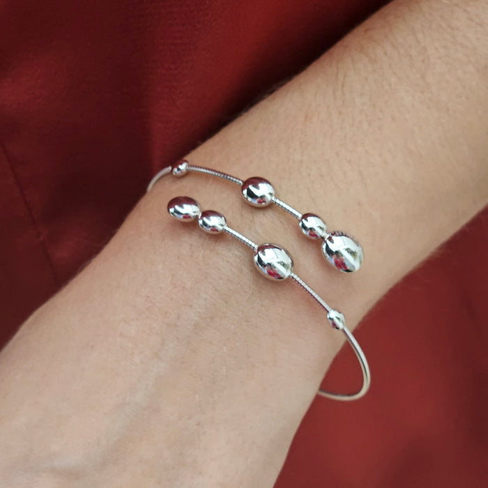 Witgouden armband met ovale accenten