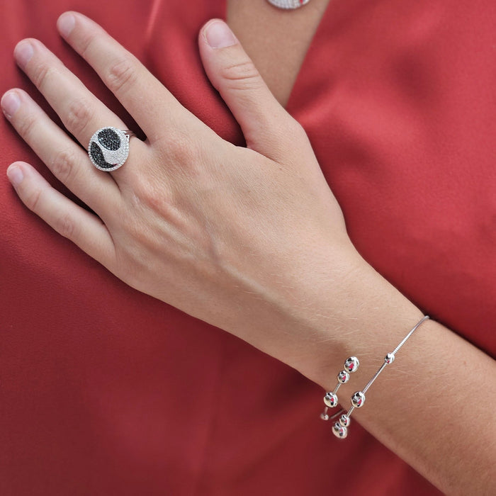 Witgouden armband met ovale accenten