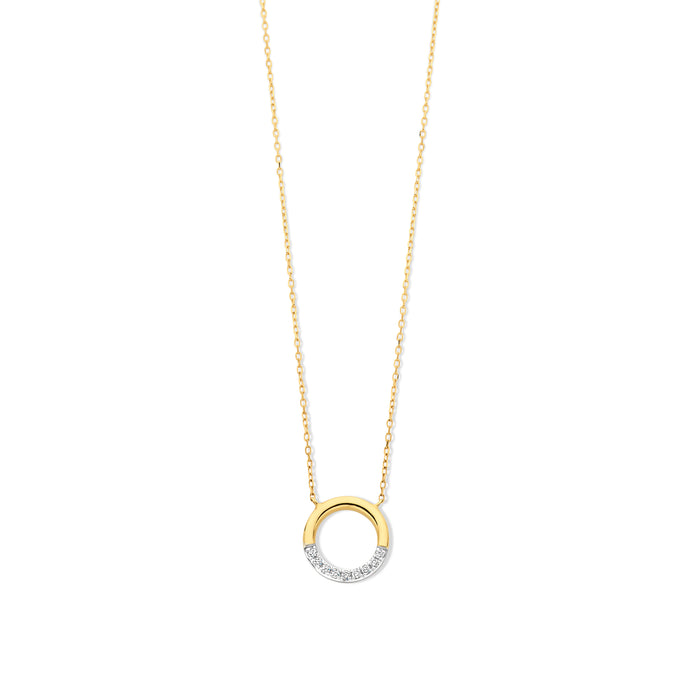 Ketting 18kt geel goud met diamant