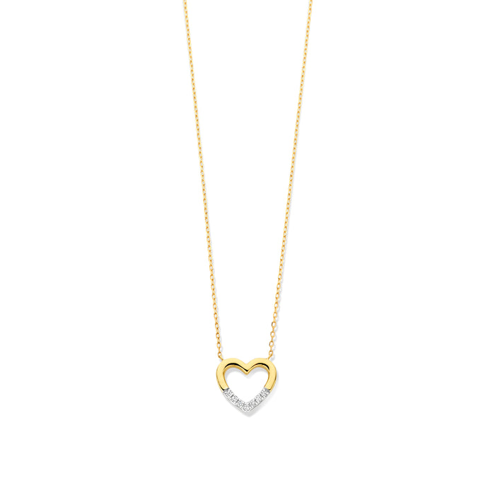 Ketting 18kt geel goud met diamant