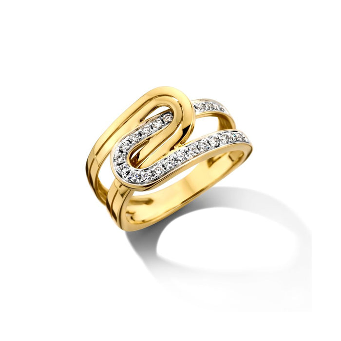 Ring 18kt geel goud - diamant