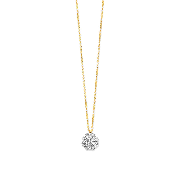 Ketting 18kt geel goud met diamant