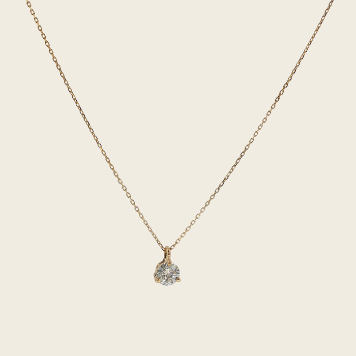 Geelgouden halsketting met briljant