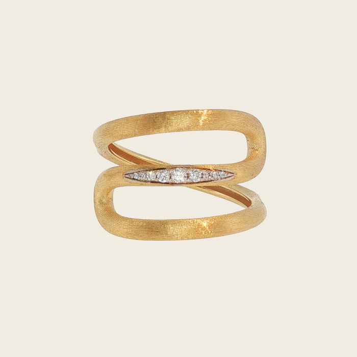 Nanis ring in geelgoud met diamanten