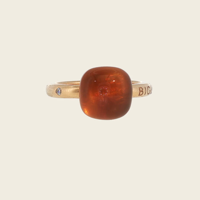 Bigli roosgouden ring Orange Agate Sunset