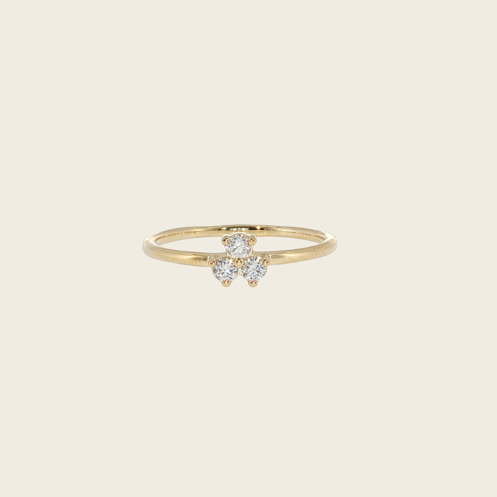Geelgouden ring met drie briljantgeslepen diamanten