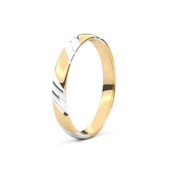 Set trouwringen 18kt geel/wit goud