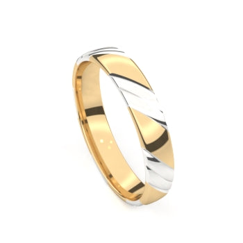 Set trouwringen 18kt geel/wit goud