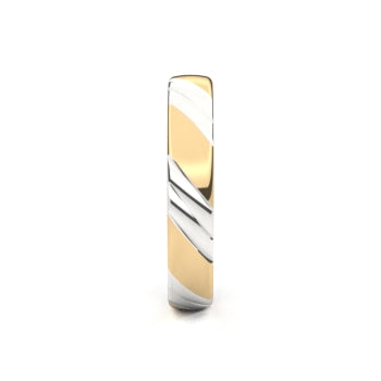 Set trouwringen 18kt geel/wit goud