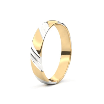 Set trouwringen 18kt geel/wit goud