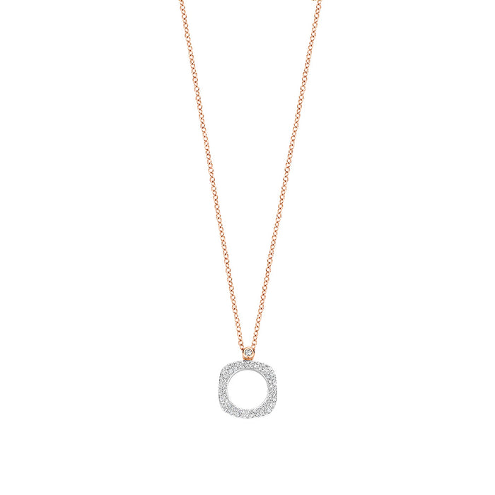 Halsketting 18kt roségoud met diamanten - Bigli