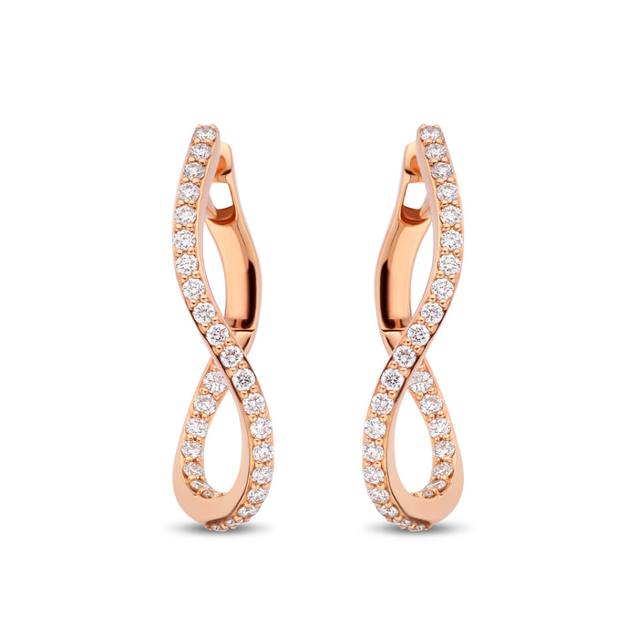 Oorbellen 18kt roségoud met diamanten - Bigli