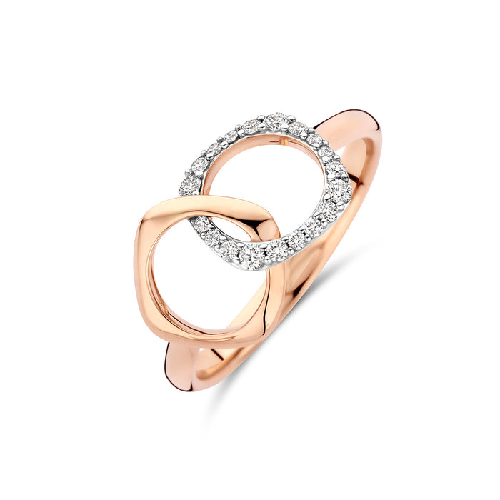 Ring 18kt roségoud met diamanten - Bigli