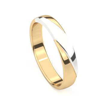 Set trouwringen 18kt geel/wit goud