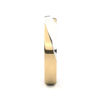 Set trouwringen 18kt geel/wit goud