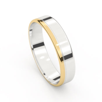 Set trouwringen 18kt geel/wit goud